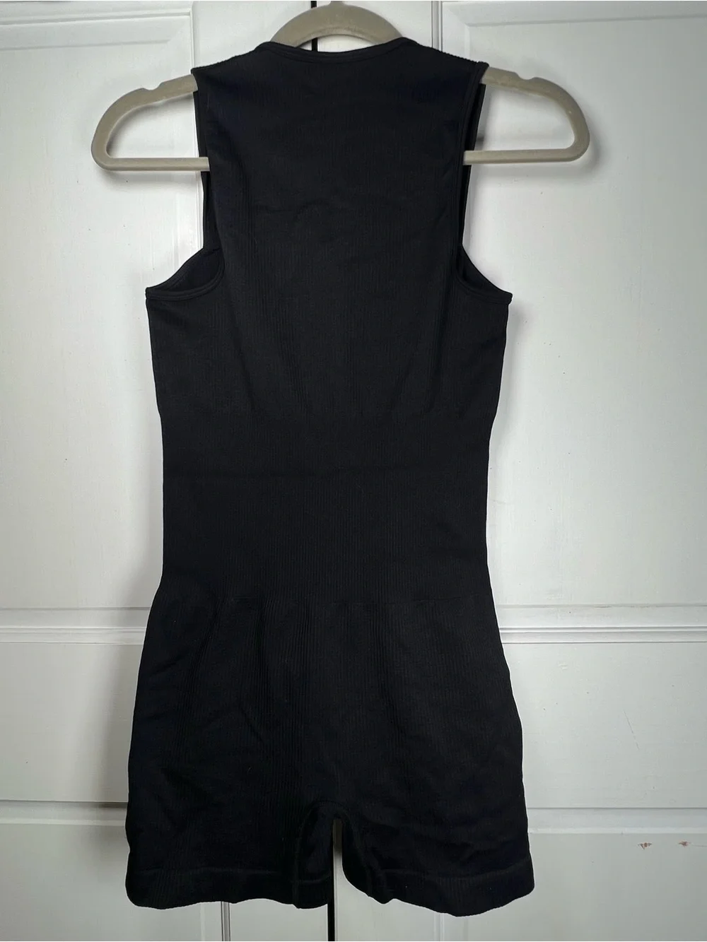 OQQ Square Neck Sleeveless Seamless Romper Ribbed Black Sz Medium - Picture 6 of 7